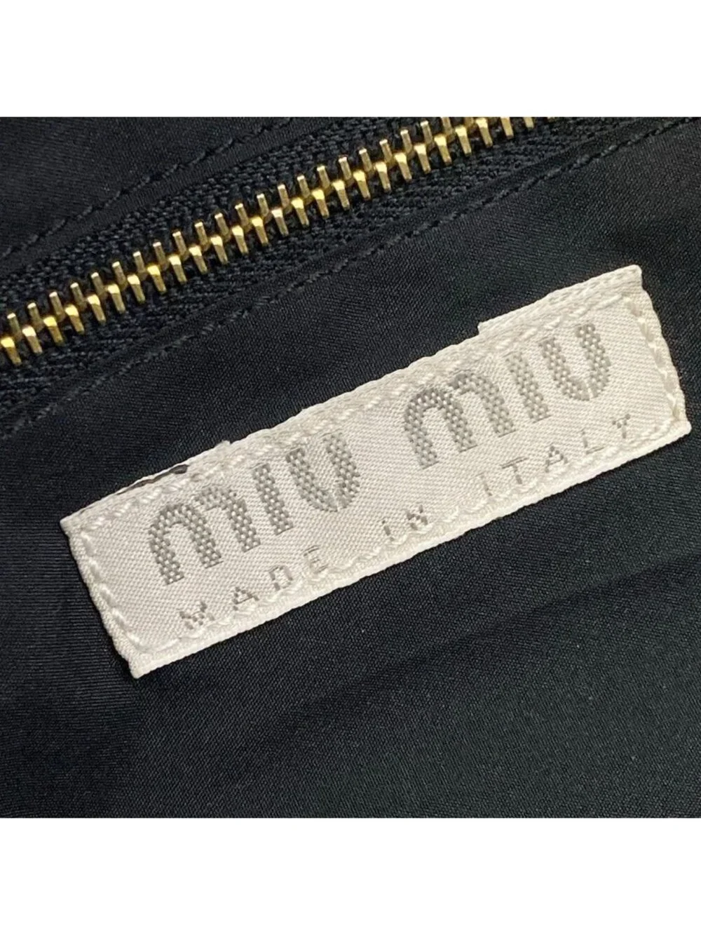 Miu Miu Shoulder Bag Black Gray Orange Braided Leather
